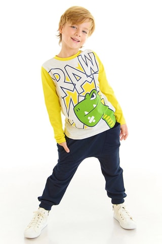 Camiseta y pantalón de chándal - Azul marino y amarillo