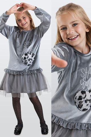 Vestido de terciopelo - Gris