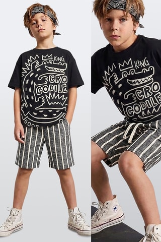 Camiseta y short King Croco - Negro