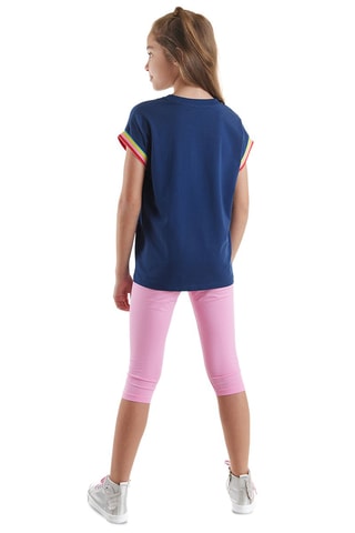 Camiseta y leggings - Rosa y azul marino