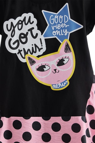 Vestido trapecio Cool Kitty - Negro