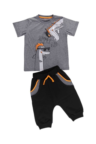 Camiseta y sarouel - Gris y negro