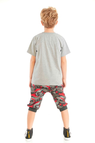 Camiseta y sarouel - Rojo y gris