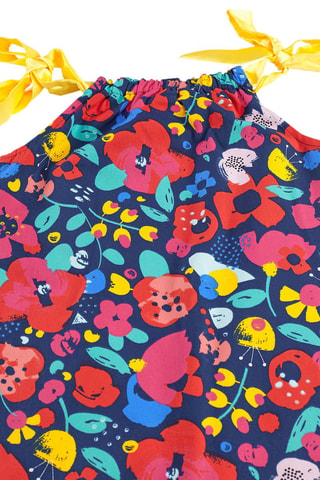 Vestido - Azul marino y rosa