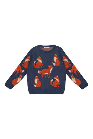 Trui Blauw en Oranje- Mushi - Blauw