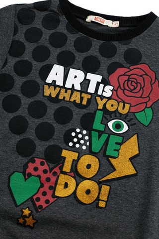 Vestido sudadera Art Love - Gris oscuro