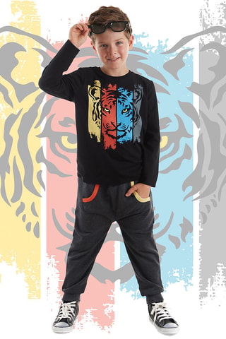 Camiseta y pantalón de chándal - Antracita y negro