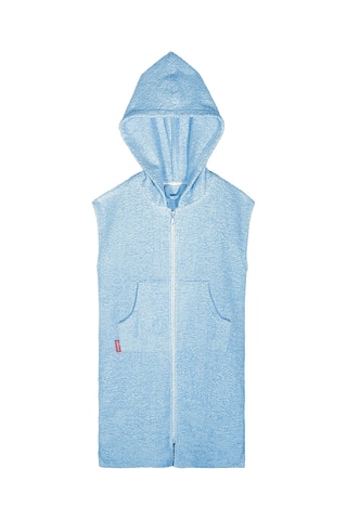 Albornoz con capucha sin mangas - Azul