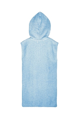 Albornoz con capucha sin mangas - Azul