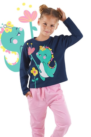 Camiseta y pantalón de chándal - Rosa y azul marino