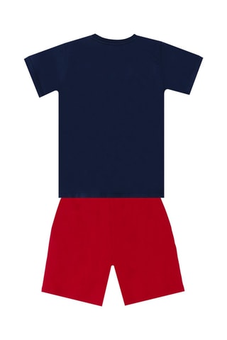 Camiseta y short - Azul marino y rojo