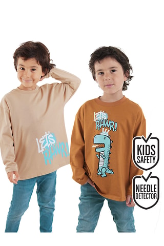 2 T-shirts - Geel, rood en groen