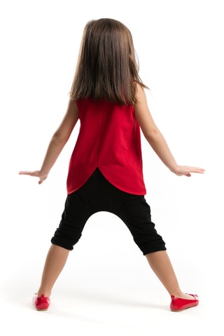 Camiseta y sarouel - Negro y rojo