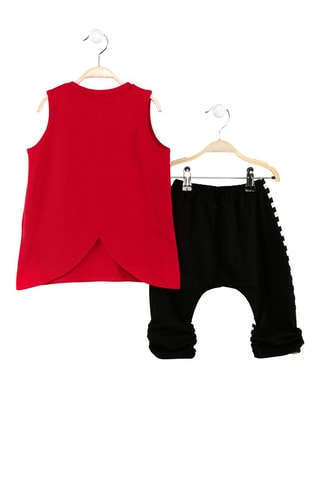 Camiseta y sarouel - Negro y rojo