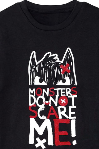 Camiseta y pantalón de chándal Don’t Scare - Denokids - Negro