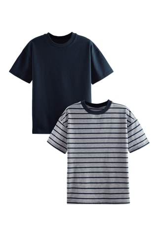 2 Oversized T-shirts - Marineblauw en grijs