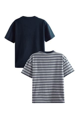 2 Oversized T-shirts - Marineblauw en grijs