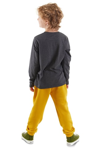T-shirt en Joggingbroek - Antraciet en mosterdgeel