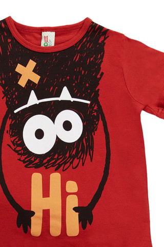 Camiseta y sarouel - Rojo y gris