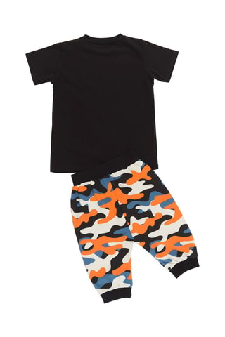Camiseta y sarouel - Negro y naranja