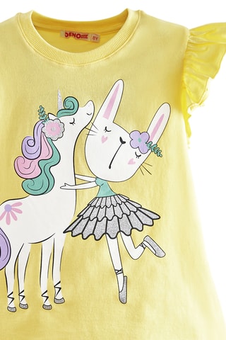 Camiseta y leggings Ballerina Unicorn - Amarillo