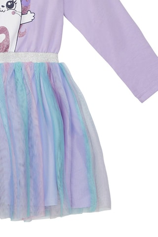 Vestido efecto doble prenda Catcorn - Denokids - Violeta
