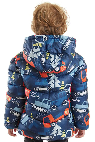 Jas met Capuchon Blauw en Rood - Denokids - Blauw