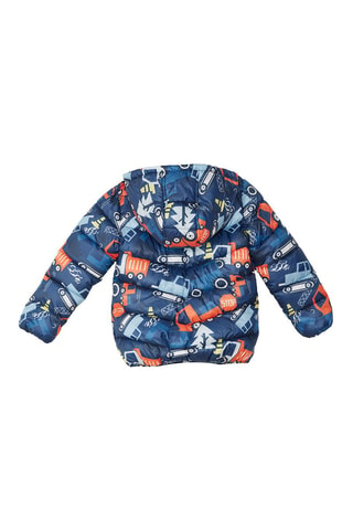 Jas met Capuchon Blauw en Rood - Denokids - Blauw