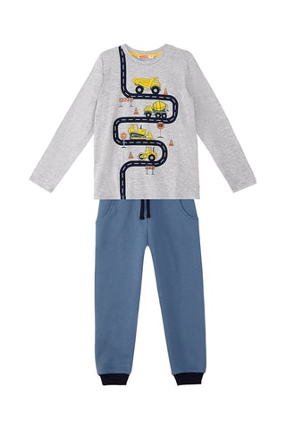 Sudadera y pantalón de chándal Construction - Denokids - Gris