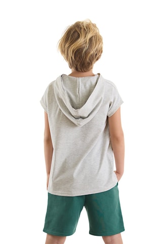 Camiseta y short - Gris y caqui