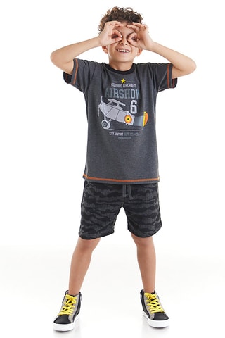 Camiseta y short - Gris oscuro y negro