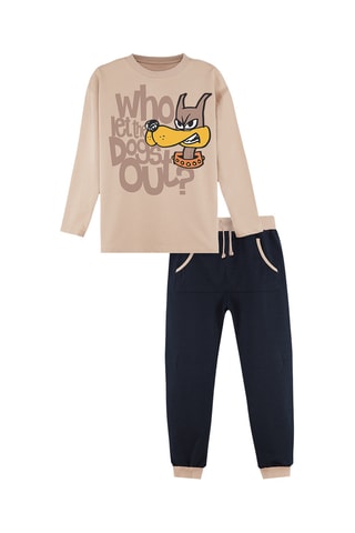 T-shirt en Joggingbroek - Beige