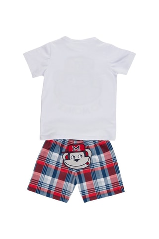 Camiseta y bermudas - Blanco y rojo