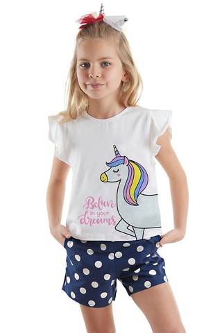 Camiseta y short - Blanco y azul marino