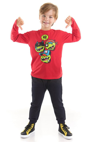 Camiseta y pantalón de chándal - Rojo