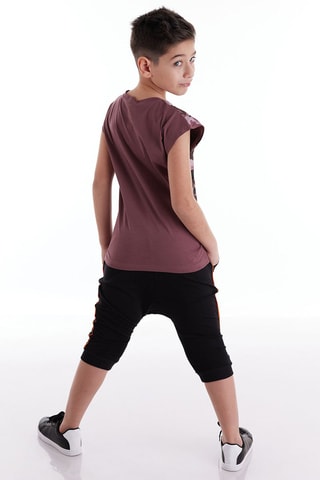 Camiseta y sarouel - Negro y marrón