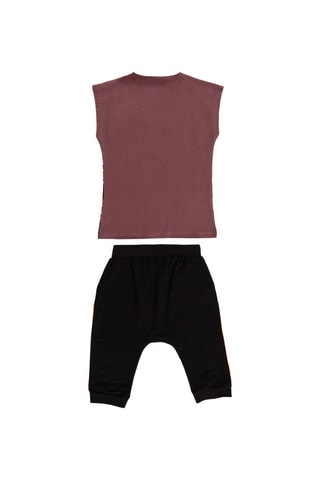 Camiseta y sarouel - Negro y marrón