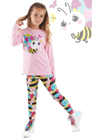 Camiseta y leggings - Amarillo y rosa