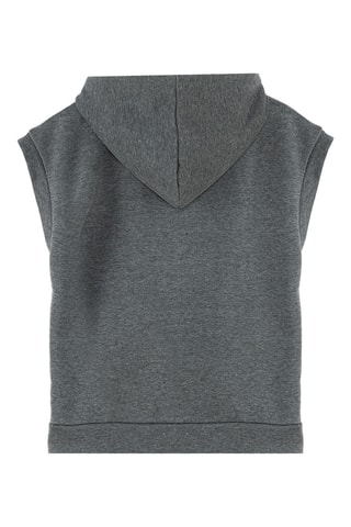 Mouwloze sweater loose met capuchon - Grijs