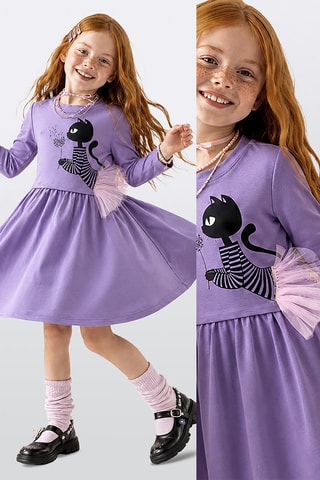 Vestido evasé - Denokids - Violeta
