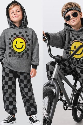 Sudadera y pantalón de chándal - Denokids - Antracita