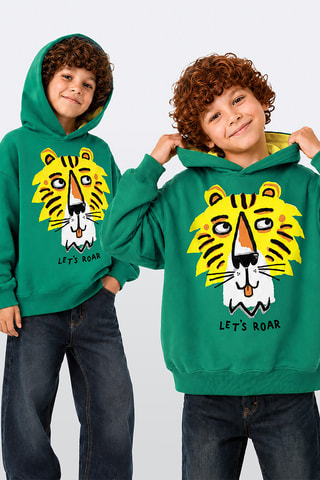 Oversized Sweater met Capuchon - Denokids - Groen