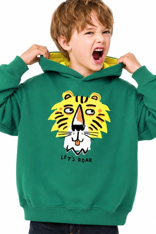 Oversized Sweater met Capuchon - Denokids - Groen