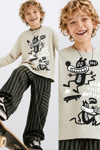 T-shirt en Broek - Denokids - Beige
