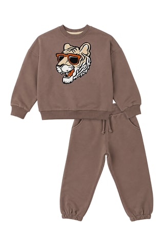 Sweater en Joggingbroek - Denokids - Bruin