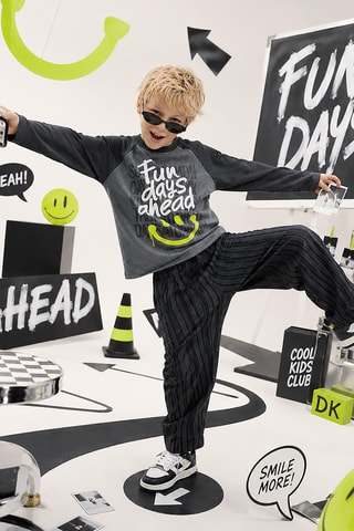 T-shirt en Broek - Denokids - Antraciet