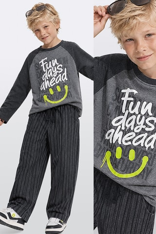 T-shirt en Broek - Denokids - Antraciet