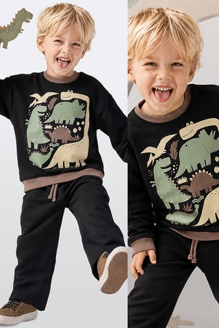 Sweater en Joggingbroek - Denokids - Zwart