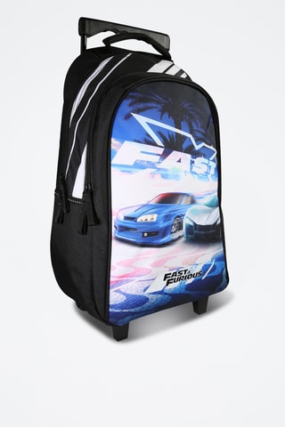 Mochila con ruedas Fast Furious. - Negro
