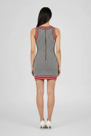 Mouwloze Jurk - Zwart - Wit, zwart en rood